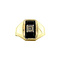 vintage Gouden ring met onyx en zirkonia 14 krt