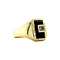 vintage Gouden ring met onyx en zirkonia 14 krt