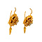 vintage Gouden oorhangers filigraan met parel 14 krt