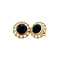 vintage Gold ear studs with garnet 14 krt