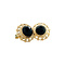 vintage Gold ear studs with garnet 14 krt
