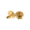 vintage Gold ear studs with garnet 14 krt