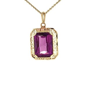 Gold pendant with sapphire 14 krt