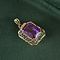 vintage Gouden hanger met saffier 14 krt