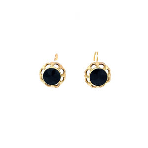 Gold earrings with garnet 14 krt