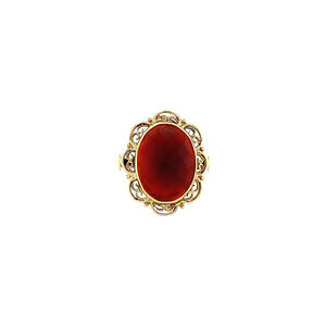 Gouden ring met carneool 14 krt