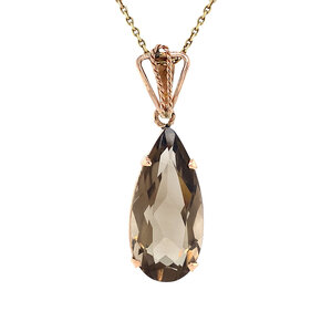 Gold pendant with smoky quartz 14 carat