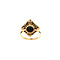vintage Gouden ring met hematiet 14 krt