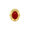 vintage Gouden ring met bloedkoraal 14 krt