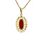 vintage Gold pendant with blood coral 14 krt