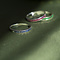 vintage White gold row ring with sapphire 18 krt