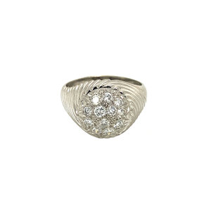White gold ring with diamond 18 kt