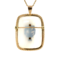 vintage Gouden hanger met agaat en diamant 14 krt/925