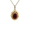vintage Gouden entourage hanger met granaat 14 krt