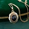 vintage Gold entourage pendant with garnet 14 kt