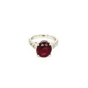 White gold ring with tourmaline and diamonds 18 krt