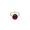 vintage White gold ring with tourmaline and diamonds 18 krt