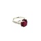 vintage White gold ring with tourmaline and diamonds 18 krt
