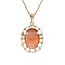 vintage Gold pendant/brooch with cameo 18 kt