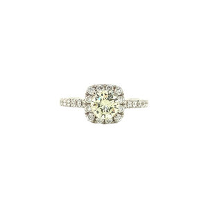Witgouden ring met diamant 18 krt