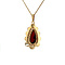 vintage Golden pendant with garnet 14 kt