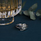 vintage Witgouden ring met wit en zwart diamant 18 krt