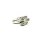 vintage White gold ring with white and black diamond 18 ct