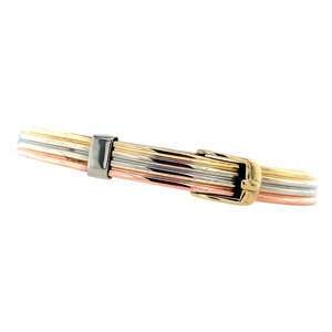 Tricolour gold bangle 14 krt
