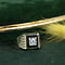 vintage Gouden ring met onyx en glas 14 krt