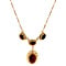 vintage Gold necklace figaro with pendant with garnet 41 cm 14 krt