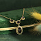 vintage Gold necklace figaro with pendant with garnet 41 cm 14 krt
