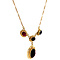 vintage Gold necklace figaro with pendant with garnet 41 cm 14 krt