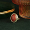 vintage Gold ring with blood coral 14 krt