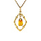 vintage Gold pendant with zirconia 14 krt