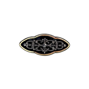 Gold brooch with cobalt glass and rose diamond 14 krt