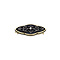 vintage Gouden broche met kobalt glas en roosdiamant 14 krt