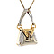vintage Gouden handtas hanger met diamant 14 krt