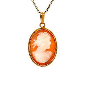 Gold pendant with cameo 14 kt