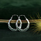 vintage White gold fantasy hoop earrings 14 carat