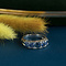 vintage Witgouden ring met saffier en diamant 14 krt