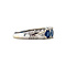 vintage Witgouden ring met saffier en diamant 14 krt