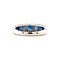 vintage Witgouden ring met saffier en diamant 14 krt