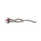 vintage Broche met roze saffier en diamant 12 krt