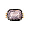 vintage Gouden ring met rozenkwarts en diamant 14 krt/835