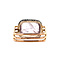 vintage Gouden ring met rozenkwarts en diamant 14 krt/835