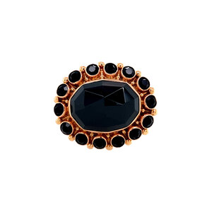 Gold brooch with garnet 14 krt