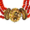 vintage Blood coral necklace with 14-carat gold clasp