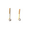 vintage Gold stud earrings with diamond 14 kt/900