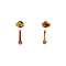 vintage Gold stud earrings with diamond 14 kt/900