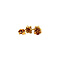 vintage Gold ear studs with coloured stone and mossanite 18 krt